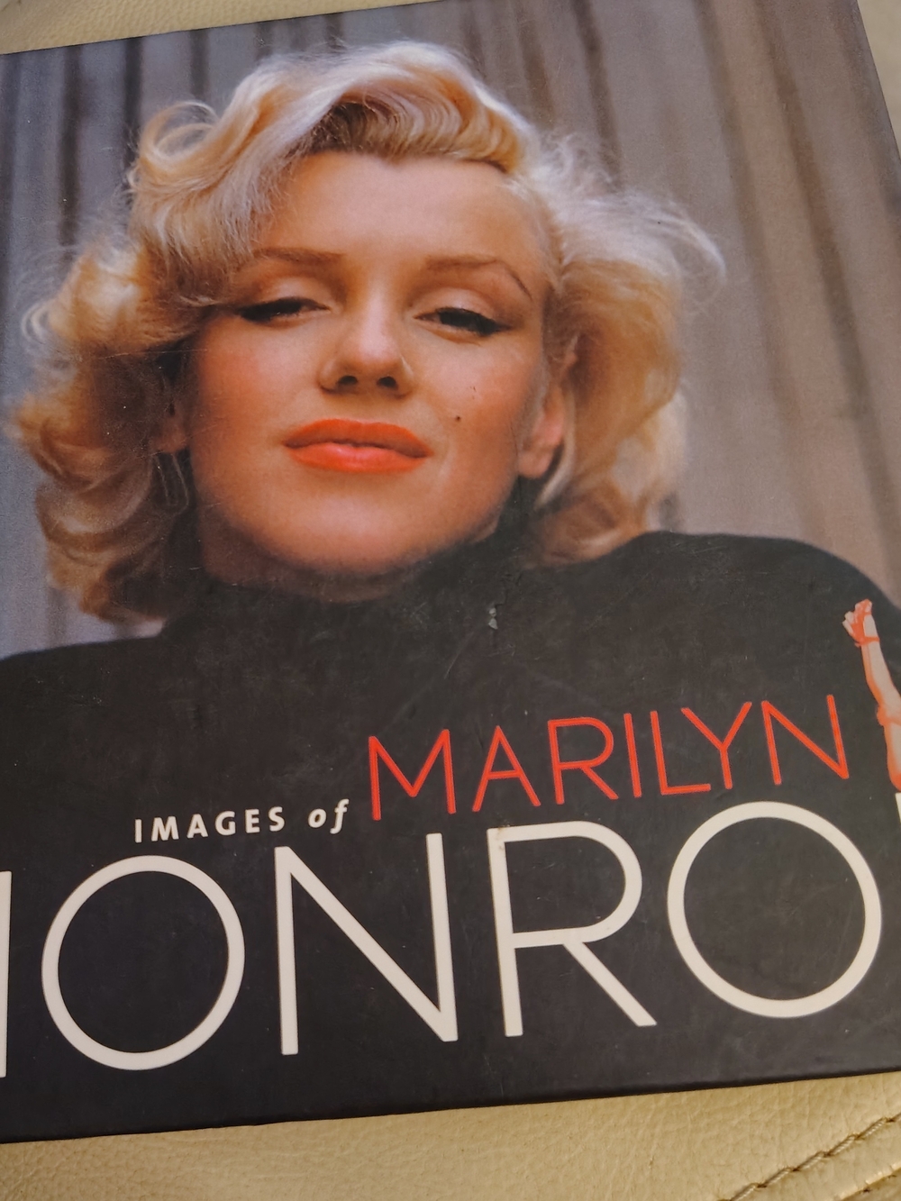 Marilyn Monroe Photo Book Cover with Blonde, Black and Red Accents